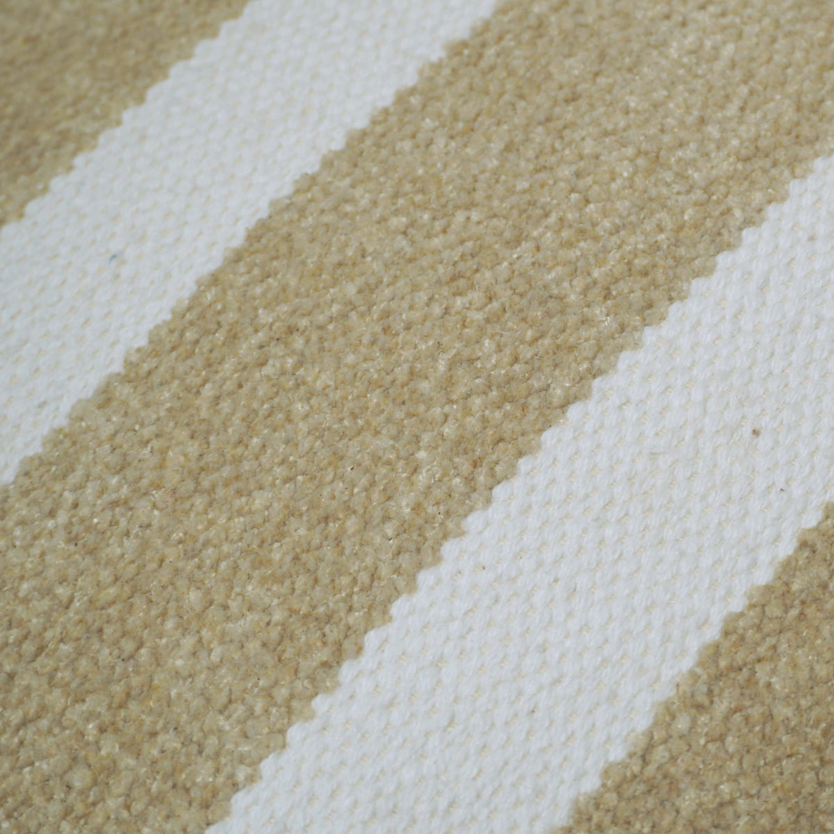 Handwoven Beige & White Striped Cushion Cover 45x45 cm