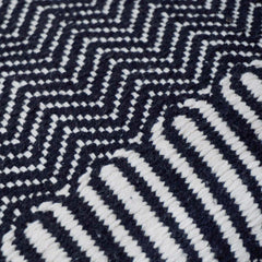 Handmade Black & White Geometric Polyester Cushion Cover 45x45 cm | Woven Chevron Pattern Decorative Throw Pillow Cover