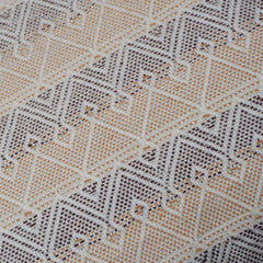 Handwoven Cotton Geometric Cushion Cover 45x45 cm | Woven Diamond Pattern | Neutral Beige & Ivory Decorative Throw Pillow Cover