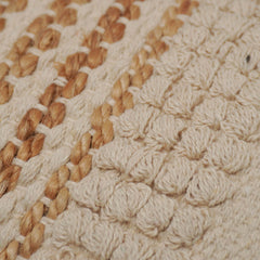 Handwoven Cotton Cushion Cover 45x45 cm | Natural & Beige Textured Woven Throw Pillow Cover | Boho Farmhouse Decorative Cushion Cover with Concealed Zip