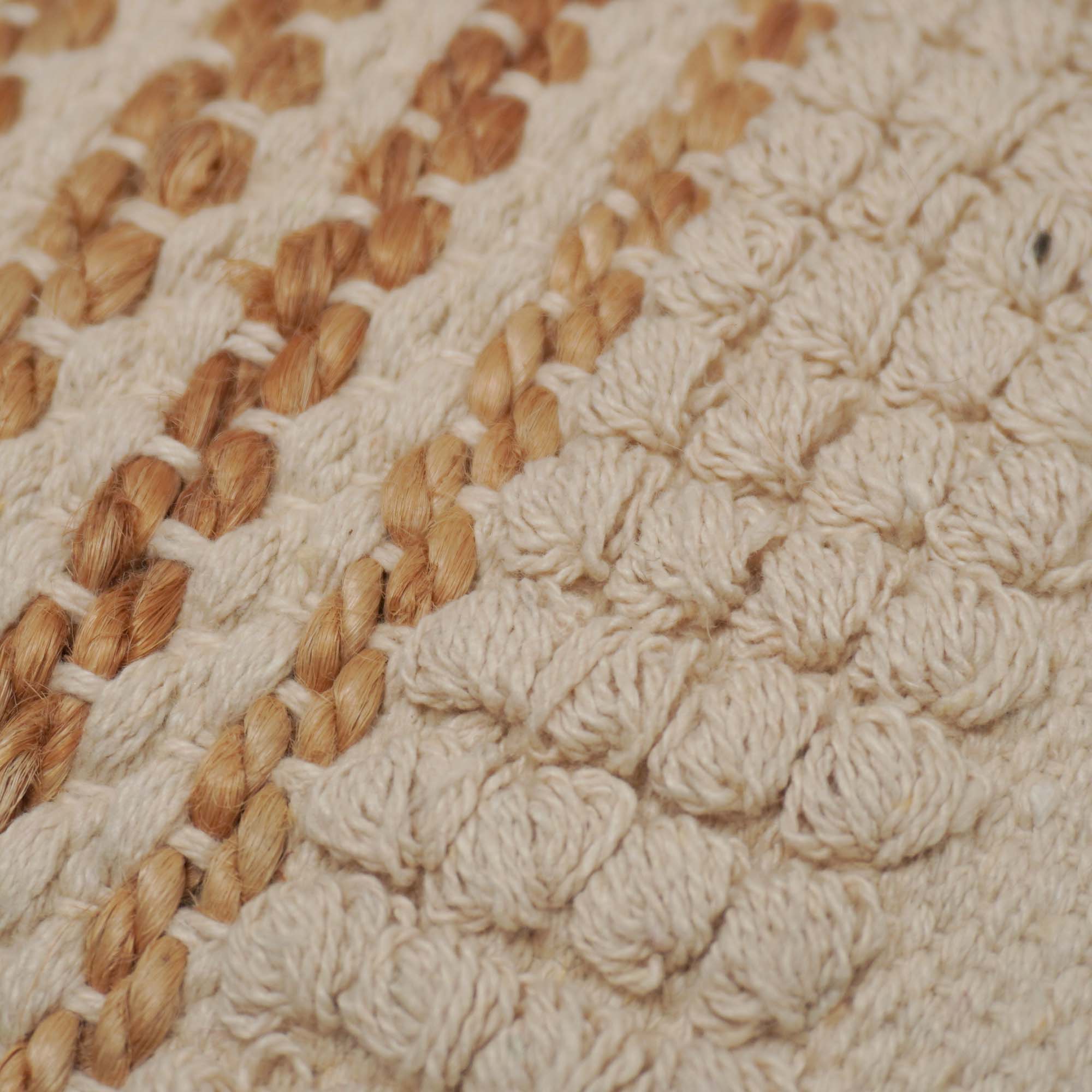 Handwoven Cotton Cushion Cover 45x45 cm | Natural & Beige Textured Woven Throw Pillow Cover | Boho Farmhouse Decorative Cushion Cover with Concealed Zip