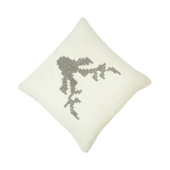 Handmade Embroidered Polyester Cushion Cover 45x45 cm | Abstract Nature-Inspired Design | Decorative Throw Pillow Cover