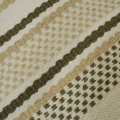 Handwoven Cotton Cushion Cover 45x45 cm – Textured Striped Boho Design in Beige & Olive
