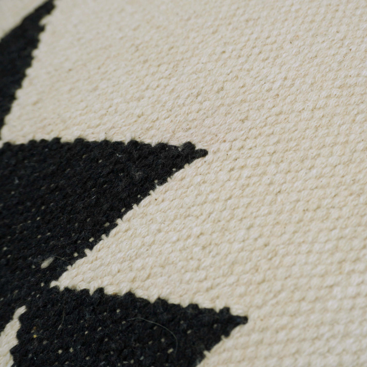 Ivory black and rust tribal geometric handwoven cotton cushion cover 45x45 cm