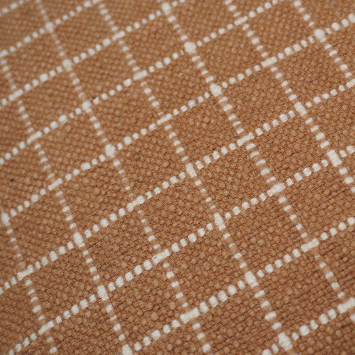 Handwoven Cotton Grid Pattern Cushion Cover 45x45 cm | Textured Woven Decorative Throw Pillow Cover | Hidden Zipper | Modern Farmhouse & Boho Home Décor - Bulk manufacturer & supplier from Panipat, India