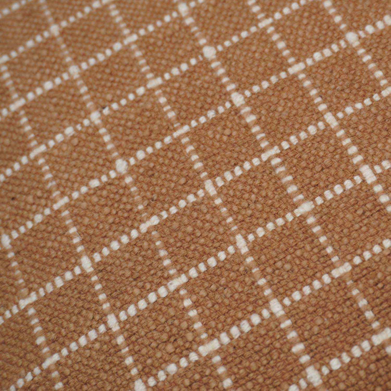 Handwoven Cotton Grid Pattern Cushion Cover 45x45 cm | Textured Woven Decorative Throw Pillow Cover | Hidden Zipper | Modern Farmhouse & Boho Home Décor