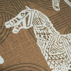 Brown Horse Print Cushion Cover – 45 x 45 cm | Equestrian Printed Cushion Cover