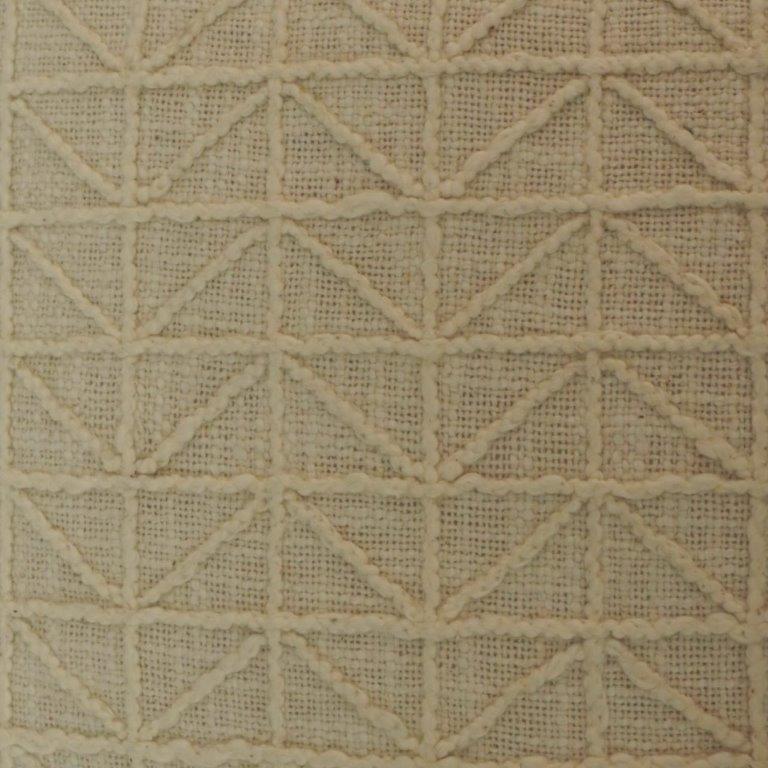 Geometric Embroidered Cotton Cushion Cover – Beige Textured Throw Pillow Cover 45x45 cm - Bulk manufacturer & supplier from Panipat, India