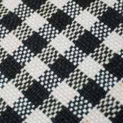 Handwoven Black & Cream Checkered Cotton Cushion Cover – 45 x 45 cm | Textured Woven Decorative Pillow Cover