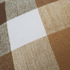 Handwoven Checkered Cotton Cushion Cover with Fringe – 45 x 45 cm