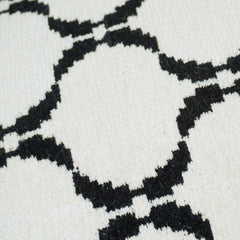 Black & Ivory Jacquard Cushion Cover 45x45 cm – Geometric Pattern