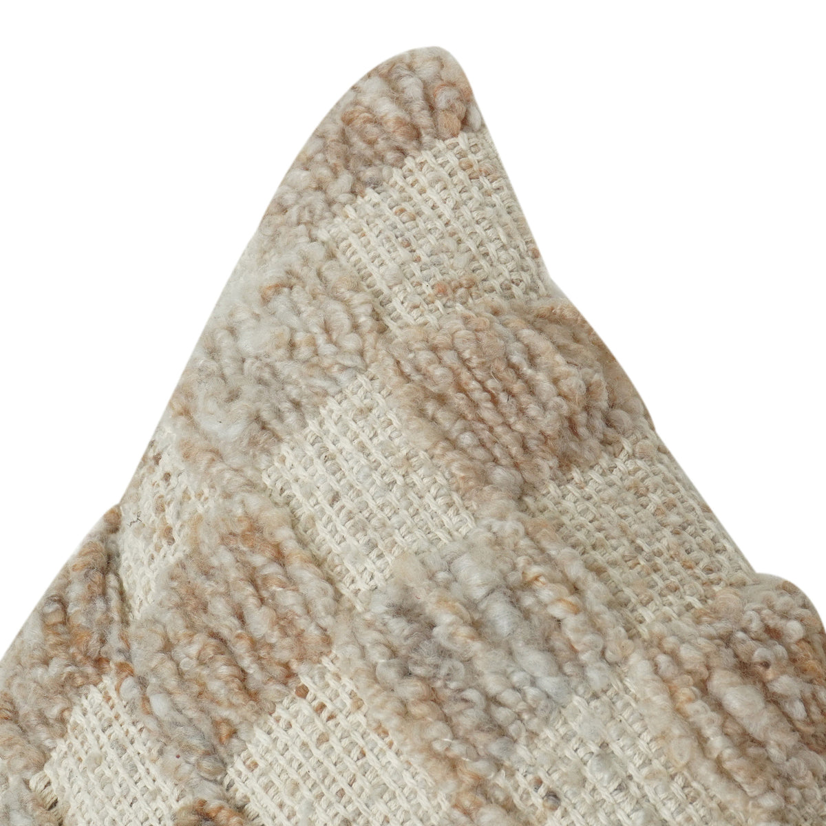 Textured Wool Cotton Cushion Cover | Abstract Floral Design | Neutral Boho Throw Pillow Cover 18x18 Inch - Bulk manufacturer & supplier from Panipat, India