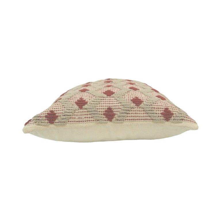 Handmade Cotton Textured Cushion Cover 45x45 cm | Woven Geometric Boho Pillow Cover | Artisan Decorative Cushion - Bulk manufacturer & supplier from Panipat, India