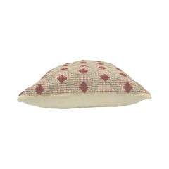 Handmade Cotton Textured Cushion Cover 45x45 cm | Woven Geometric Boho Pillow Cover | Artisan Decorative Cushion