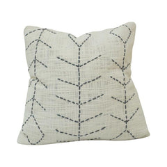 Hand Embroidered Geometric Cotton Cushion Cover | 45x45 cm | Modern Boho Decorative Pillow Cover