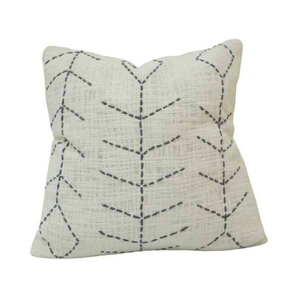 Hand Embroidered Geometric Cotton Cushion Cover | 45x45 cm | Modern Boho Decorative Pillow Cover