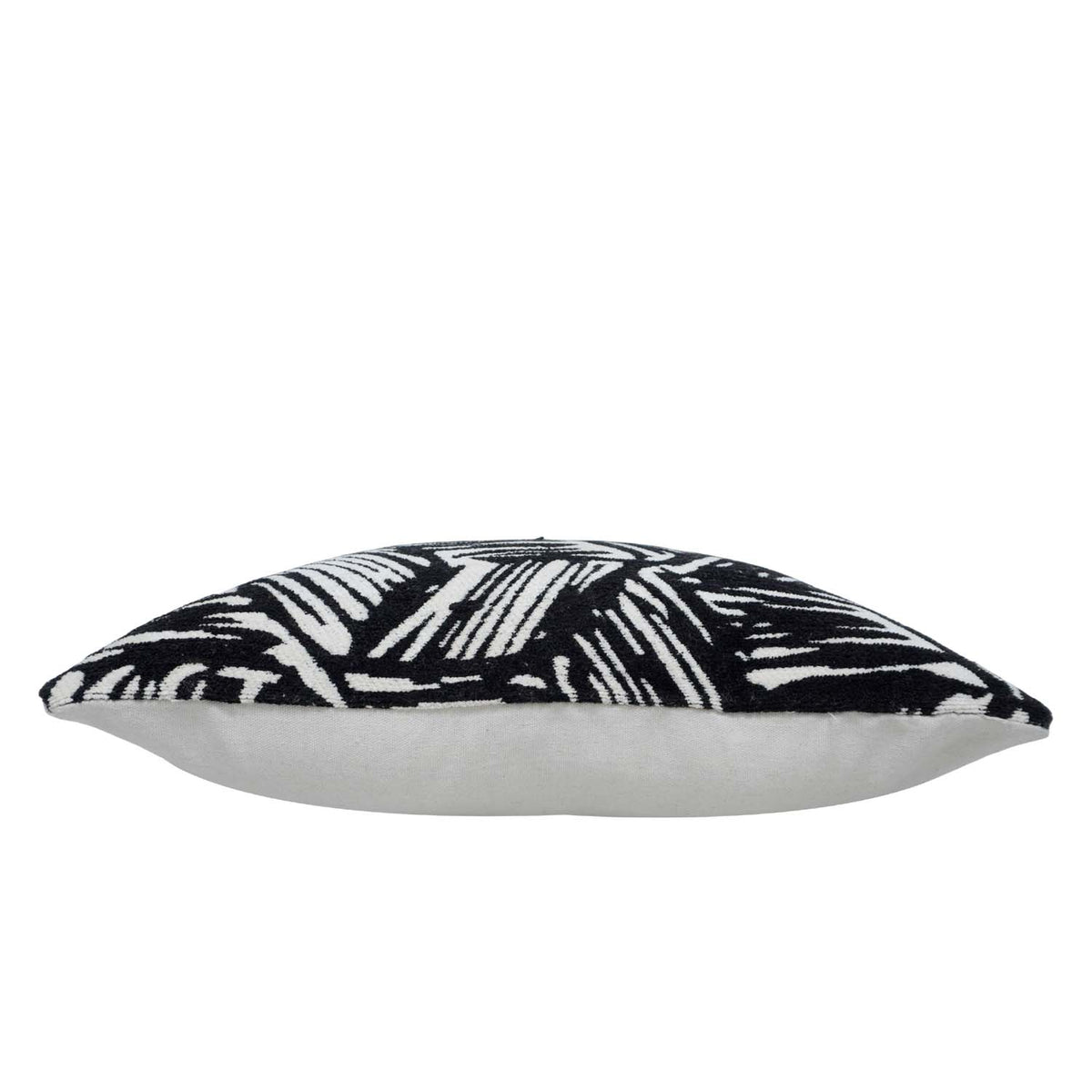 Black & White Abstract Jacquard Cotton Cushion Cover 45x45 cm | Geometric Woven Decorative Throw Pillow Cover | Concealed Zip | Modern Home Décor - Bulk manufacturer & supplier from Panipat, India