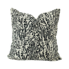 Black & Ivory Abstract Jacquard Cotton Cushion Cover | 45x45 cm Modern Textured Throw Pillow
