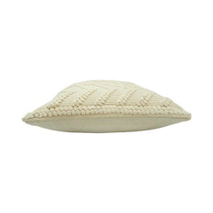 Handmade Geometric Tufted Cotton Cushion Cover – Ivory Cream | 45x45 cm | Boho Textured Throw Pillow Cover