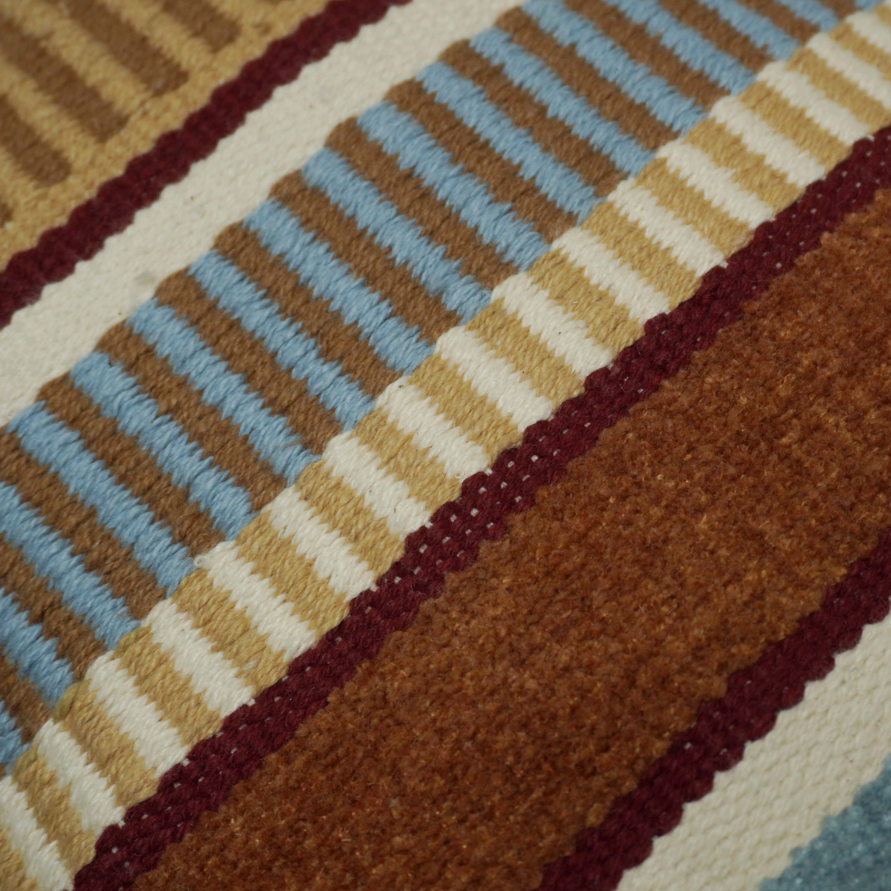 Handwoven Cotton Cushion Cover – Multicolor Textured Striped Design, 35 x 50 cm