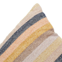 Multicolor striped handwoven cotton cushion cover 45x45 cm