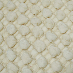 Cream textured handwoven cotton cushion cover with natural beige border 45x45 cm