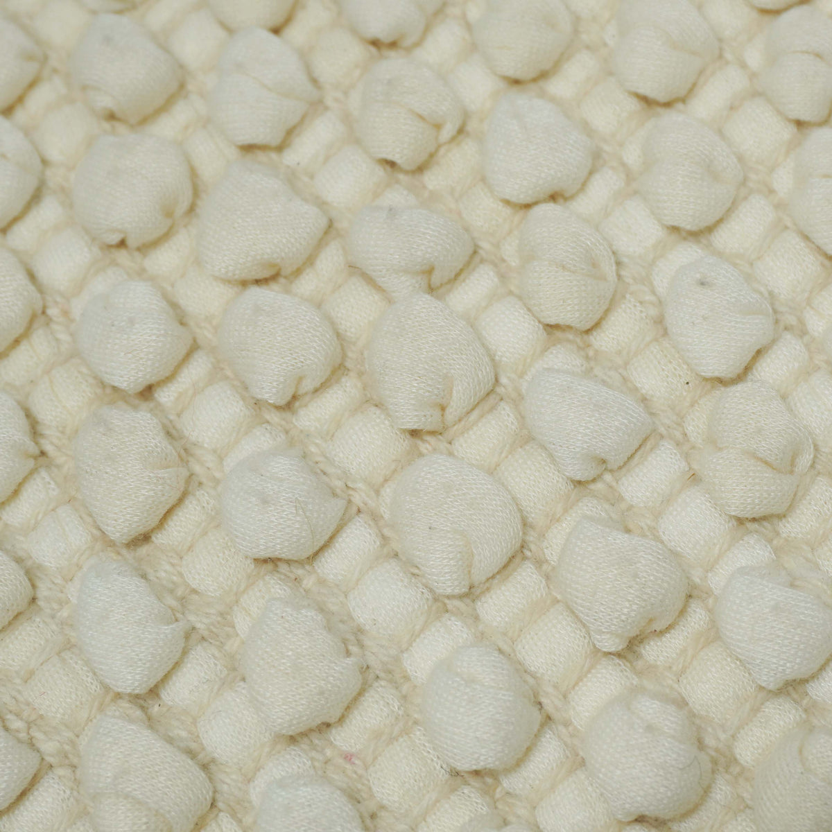 Cream textured handwoven cotton cushion cover with natural beige border 45x45 cm