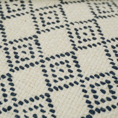 Handwoven Geometric Cushion Cover – Ivory & Black – 35 x 50 cm