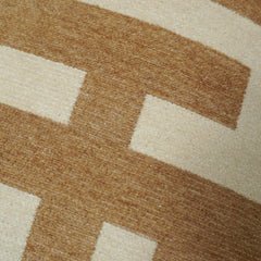 Beige and ivory geometric jacquard cushion cover 45x45 cm
