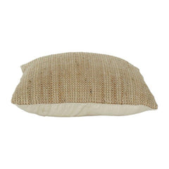 Natural Jute Cushion Cover 45x45 cm | Rustic Textured Throw Pillow Case | Eco-Friendly Neutral Home Decor with Hidden Zip