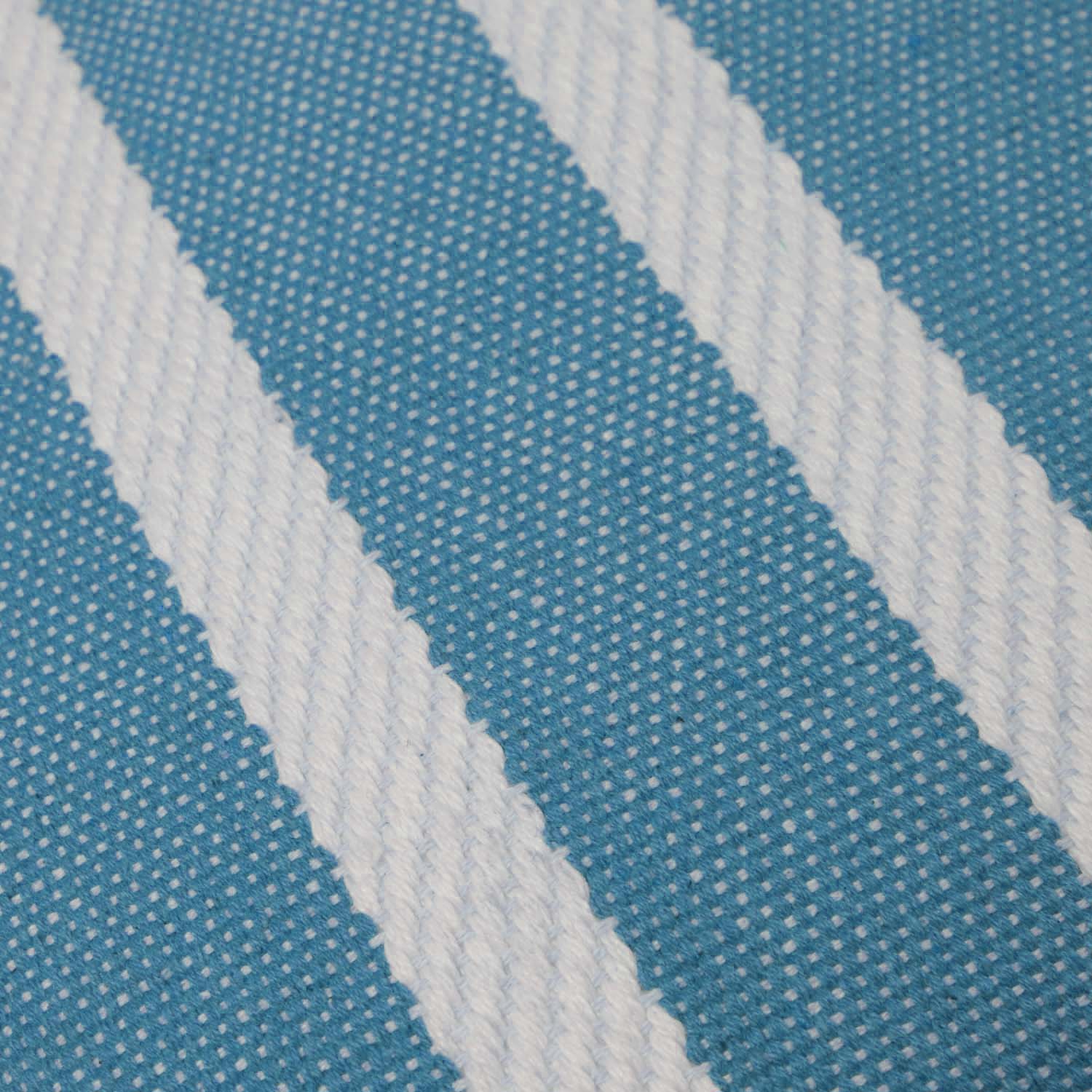 Handwoven Cotton Striped Cushion Cover 45x45 cm | Blue & White Woven Throw Pillow Cover | Modern Coastal Decorative Cushion Cover with Hidden Zipper