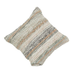 Textured Woven Polyester Cushion Cover 45x45 cm | Neutral Striped Boho Decorative Pillow Cover | Modern Sofa & Bed Accent
