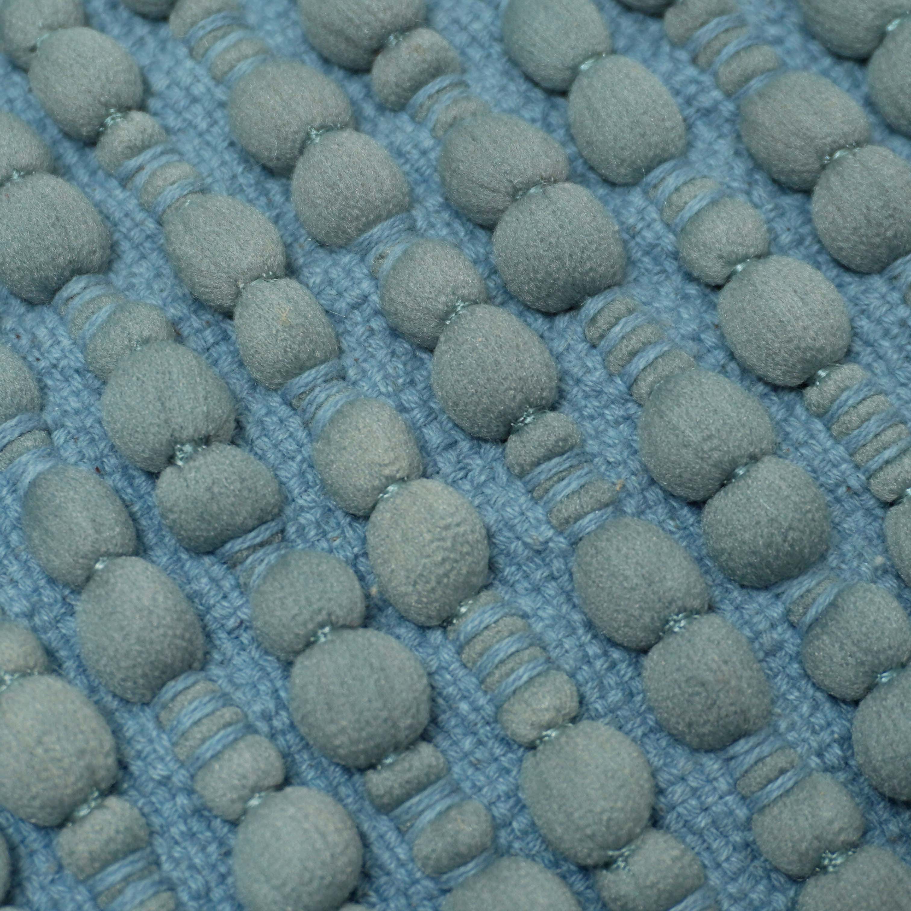 Handwoven Textured Cotton & Polyester Cushion Cover – Light Blue, 45 x 45 cm