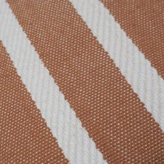 Handmade Cotton Striped Cushion Cover 45x45 cm | Woven Decorative Throw Pillow Cover | Beige & White | Hidden Zip | Modern Boho Home Décor