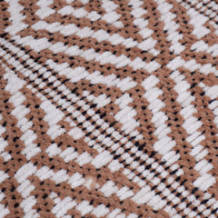 Handwoven Geometric Cotton Cushion Cover 45x45 cm | Boho Tribal Pattern Decorative Throw Pillow Cover | Brown & Ivory