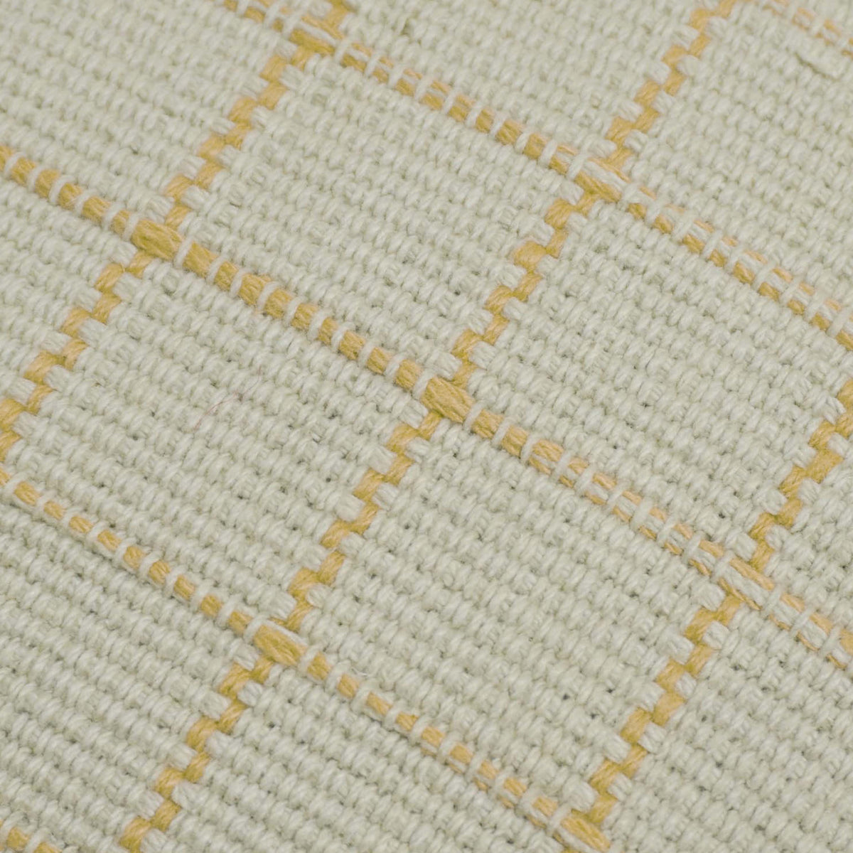 Handwoven Ivory & Yellow Grid Pattern Cushion Cover – 45 x 45 cm