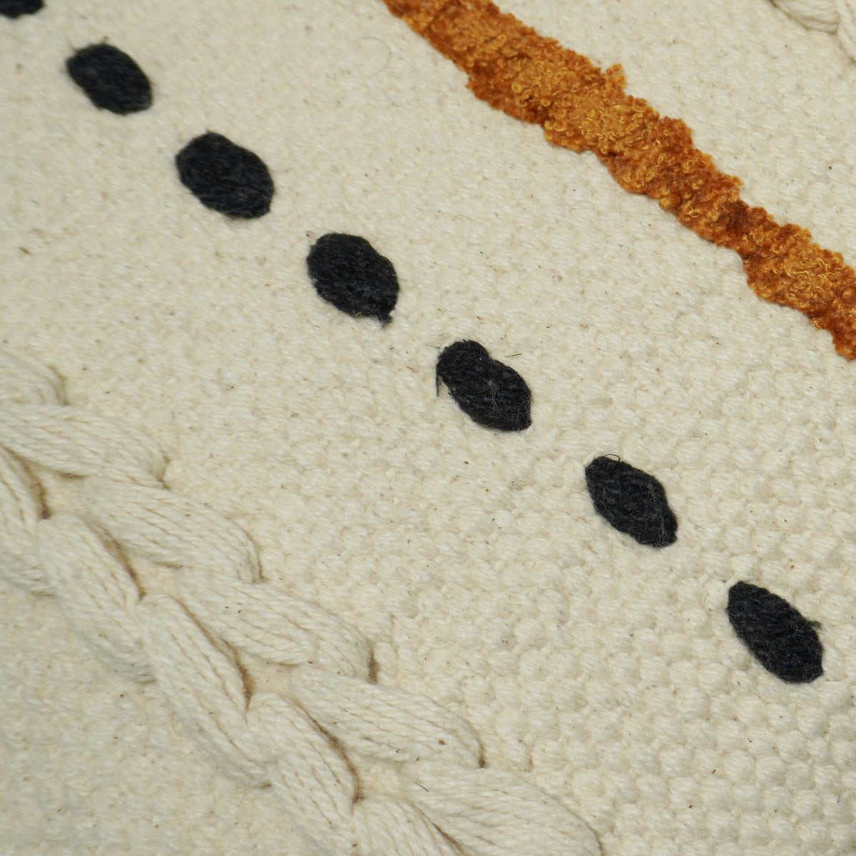 Handwoven Textured Cushion Cover with Geometric Stripes – 45 x 45 cm