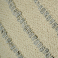 Handwoven Ivory & Grey Textured Cushion Cover – 35 x 50 cm