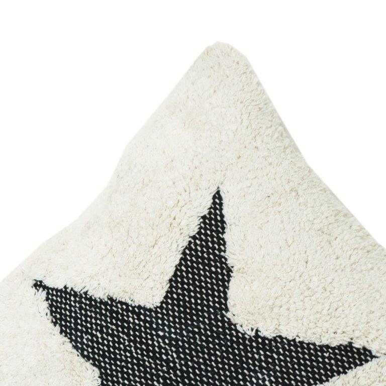Tufted Cotton Cushion Cover with Bold Star Design | 45x45 cm | Textured Handmade Pillow Cover - Bulk manufacturer & supplier from Panipat, India