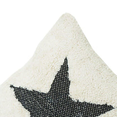 Tufted Cotton Cushion Cover with Bold Star Design | 45x45 cm | Textured Handmade Pillow Cover