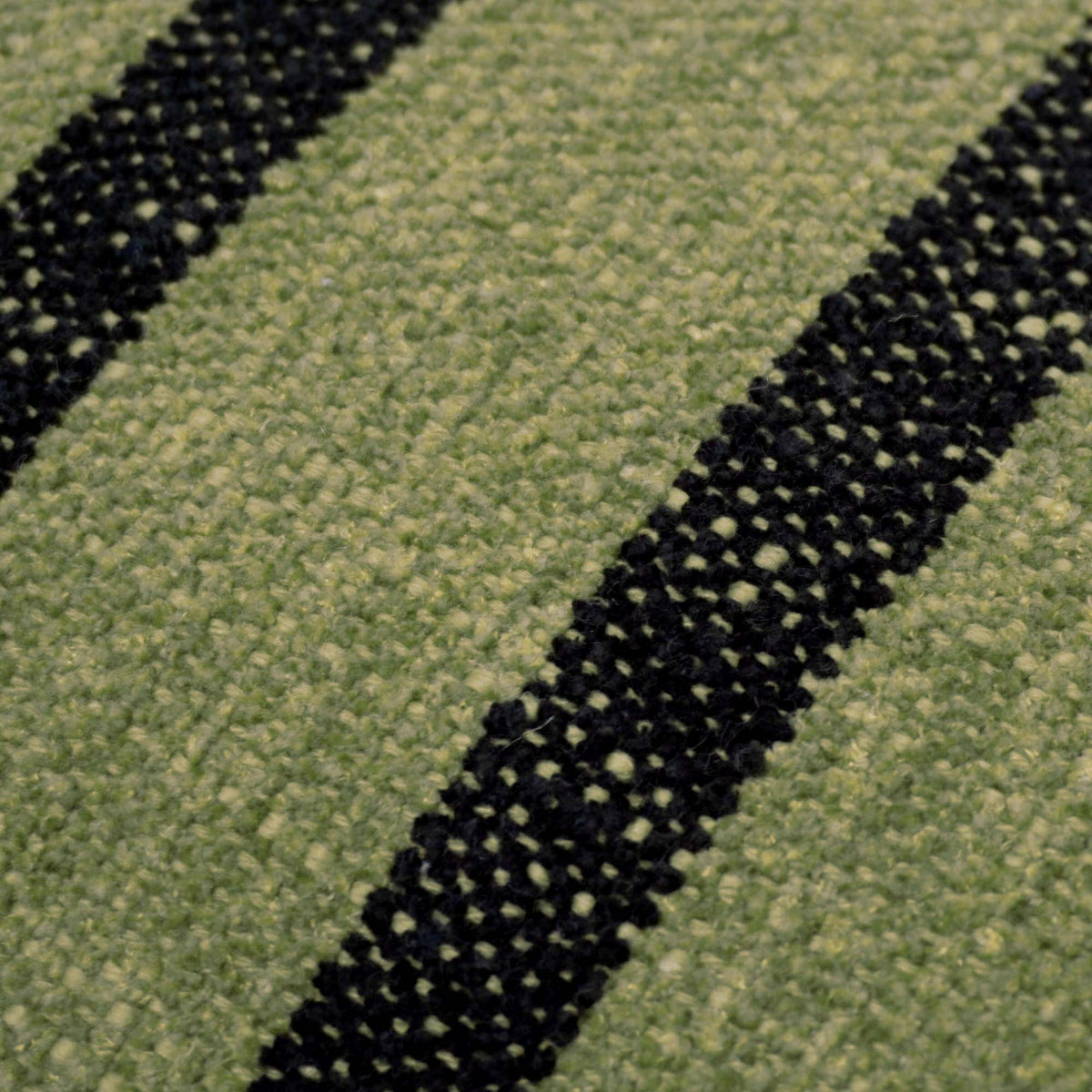 Handwoven Cotton Chenille Cushion Cover – Olive Green with Black Stripes, 45 x 45 cm