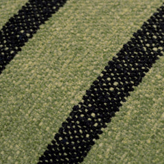 Handwoven Cotton Chenille Cushion Cover – Olive Green with Black Stripes, 45 x 45 cm