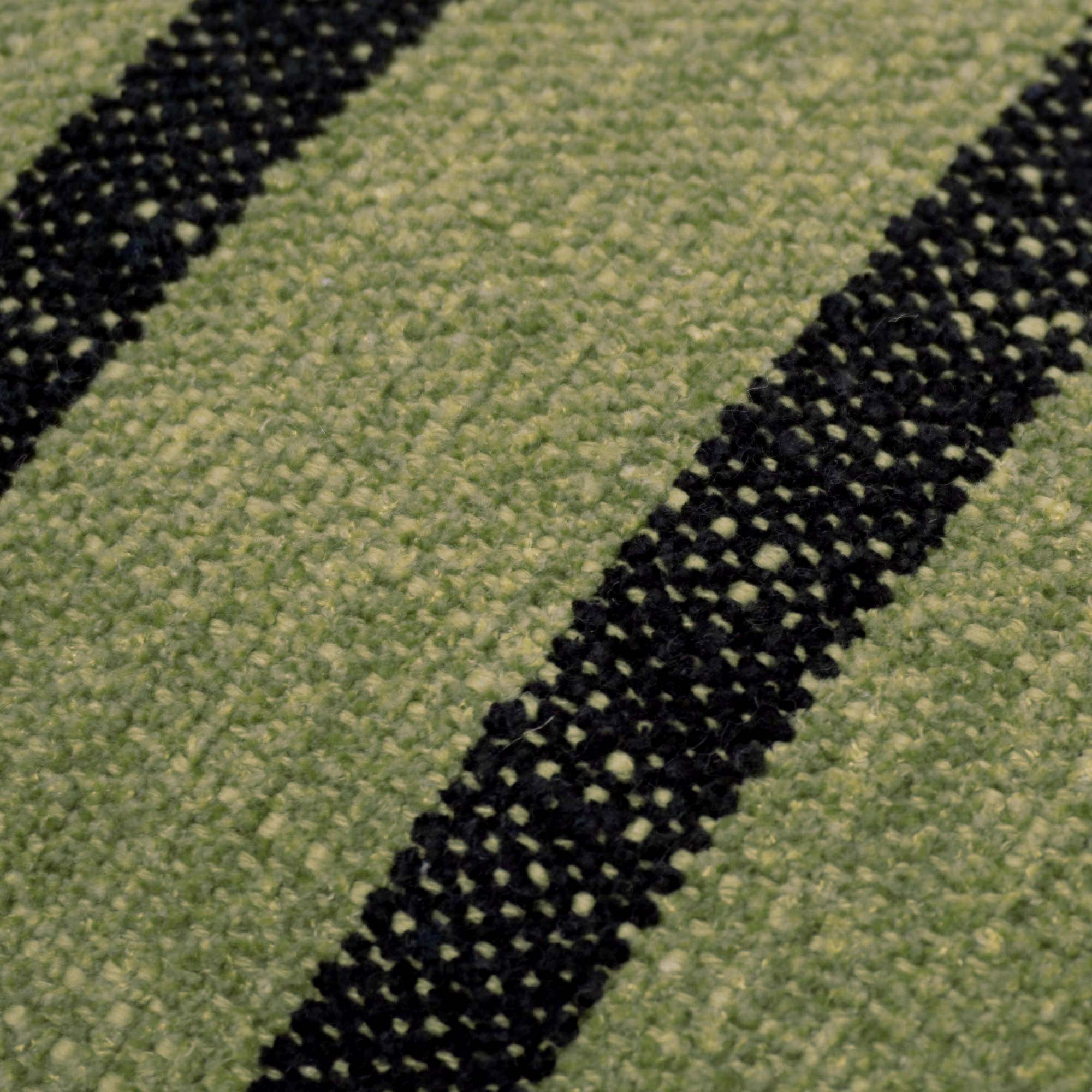 Handwoven Cotton Chenille Cushion Cover – Olive Green with Black Stripes, 45 x 45 cm