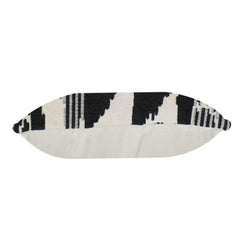 Schwarz-weißes Ikat-Muster Baumwollkissenbezug | Moderner abstrakter gewebter Kissenbezug | 45x45 cm