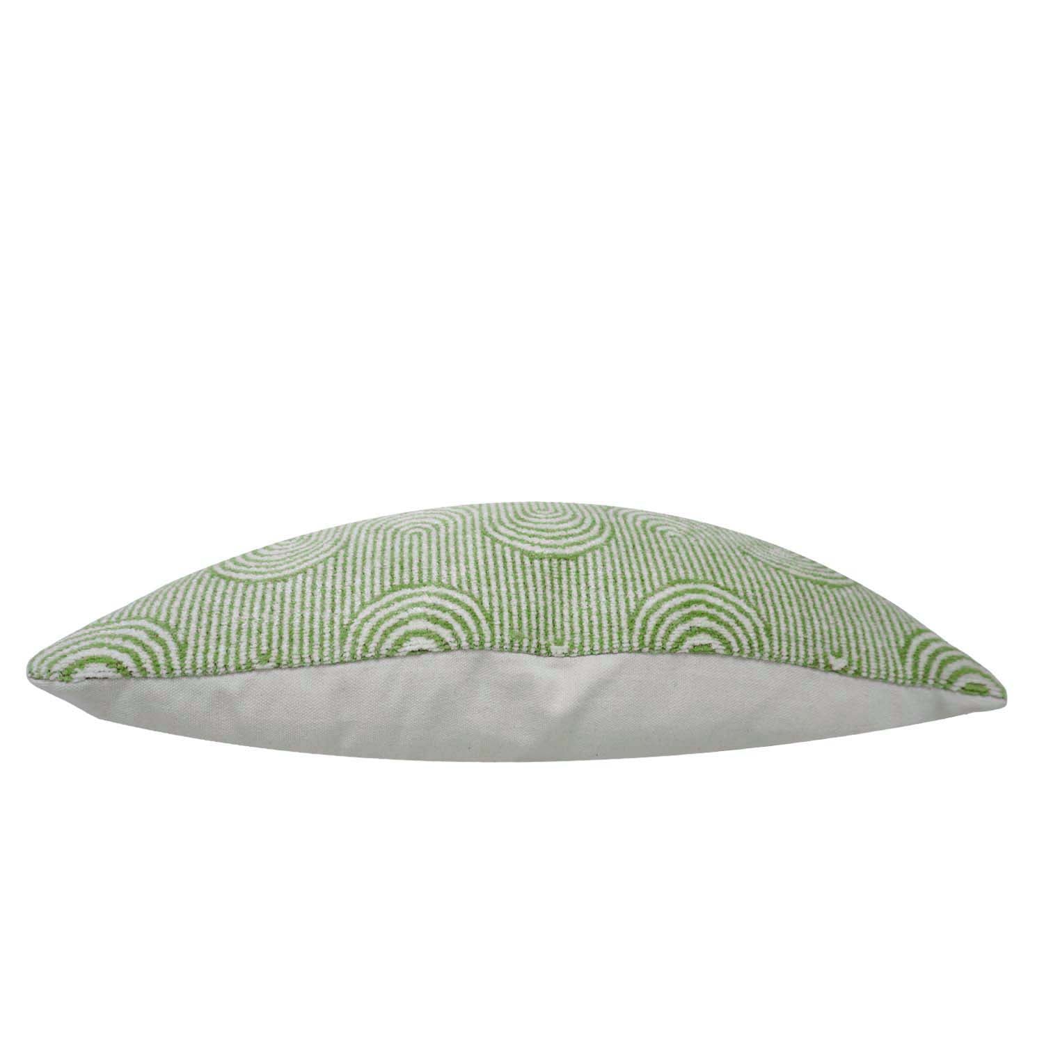 Modern Green Geometric Jacquard Cushion Cover 45x45 cm | Premium Cotton Woven Decorative Throw Pillow Cover with Concealed Zipper