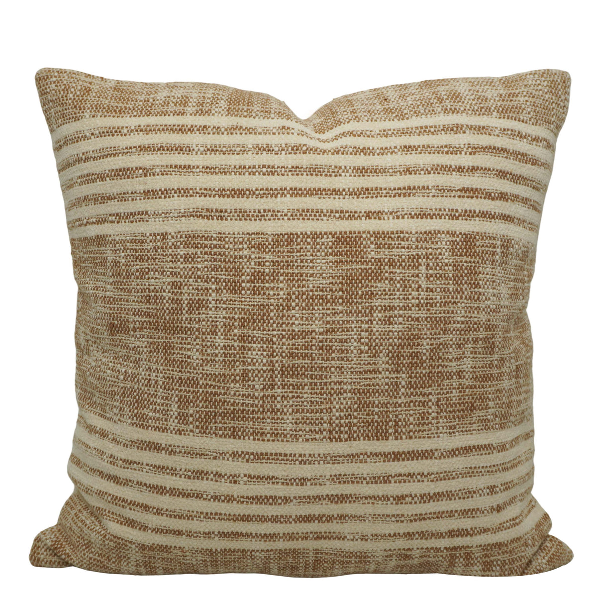 Handwoven Cotton Cushion Cover 45x45 cm | Textured Striped Woven Throw Pillow Cover | Natural Beige Decorative Cushion Cover with Concealed Zip | Boho & Modern Home Décor - Bulk manufacturer & supplier from Panipat, India