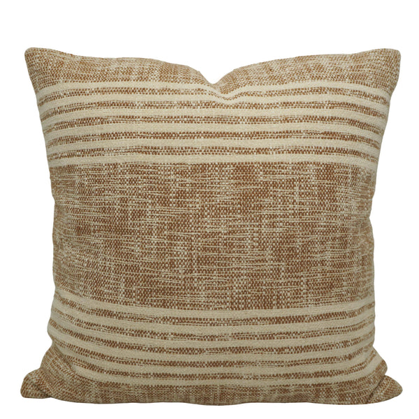Handwoven Cotton Cushion Cover 45x45 cm | Textured Striped Woven Throw Pillow Cover | Natural Beige Decorative Cushion Cover with Concealed Zip | Boho & Modern Home Décor