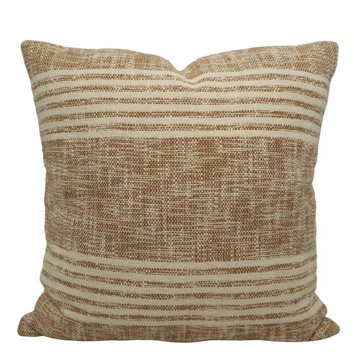 Handwoven Cotton Cushion Cover 45x45 cm | Textured Striped Woven Throw Pillow Cover | Natural Beige Decorative Cushion Cover with Concealed Zip | Boho & Modern Home Décor