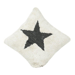 Tufted Cotton Cushion Cover with Bold Star Design | 45x45 cm | Textured Handmade Pillow Cover
