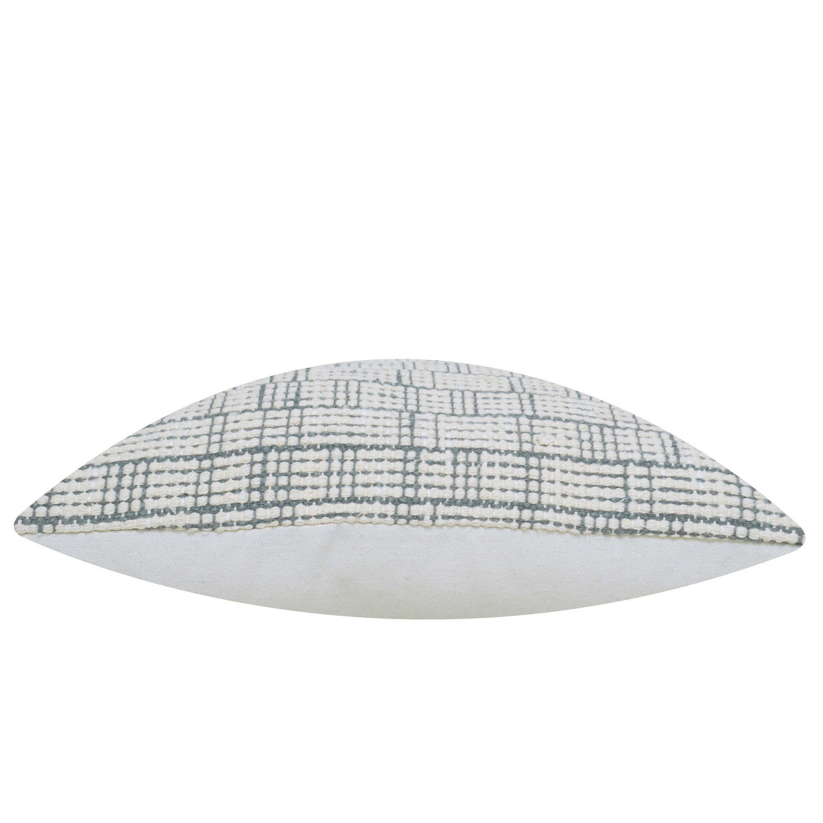 Neutral grey and ivory textured grid handwoven cushion cover 45x45 cm